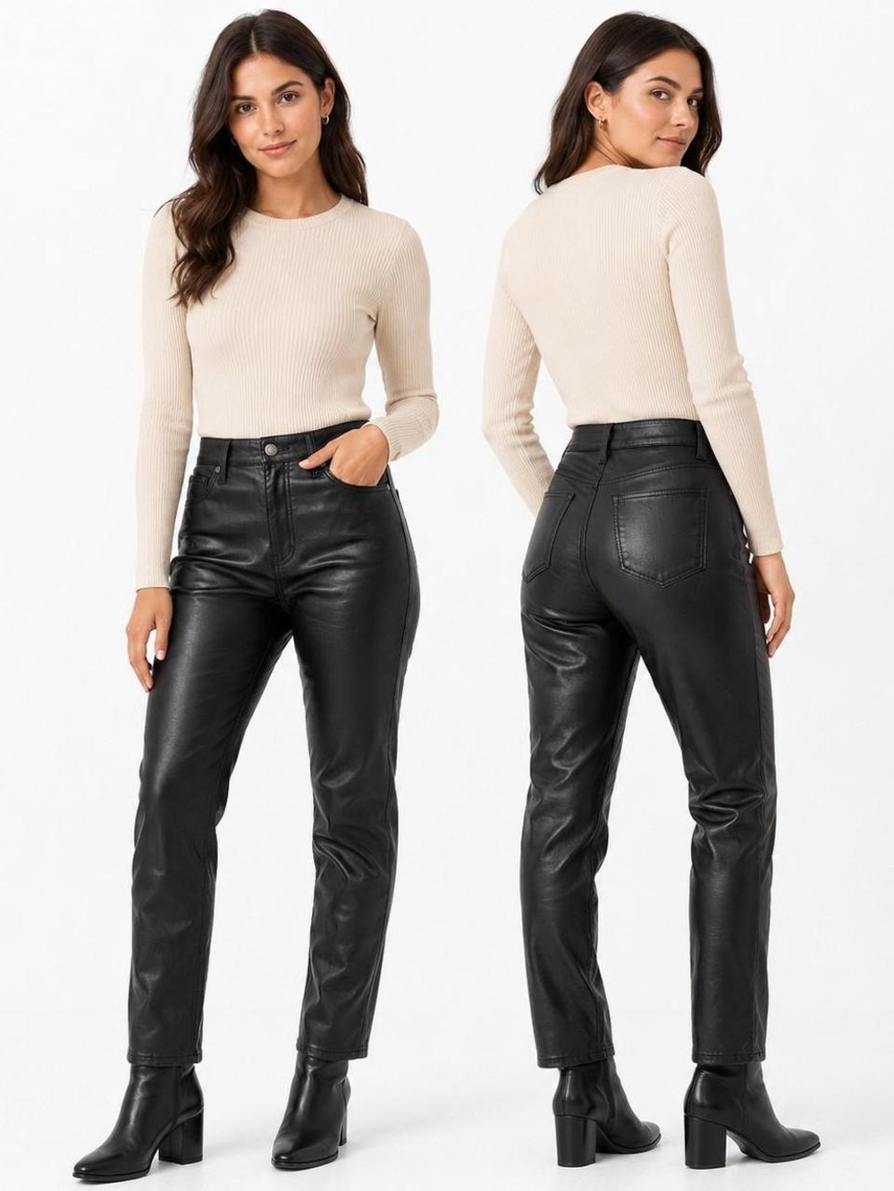 GAP Black Faux-Leather Skinny Pants